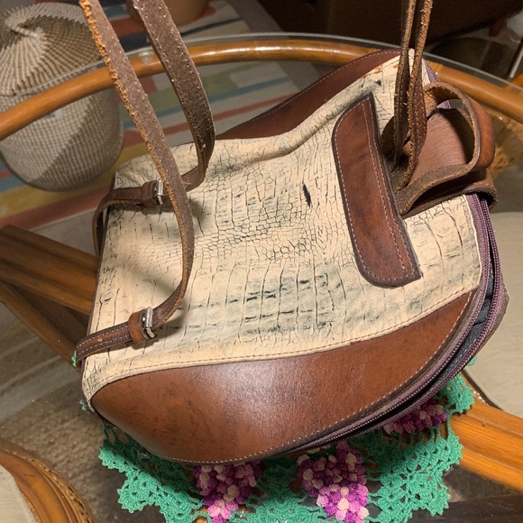 Handmade Leather Backpack | Snake print main image 6